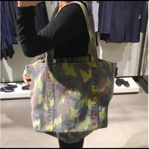 Zara Canvas Camouflage Acid Wash Tote
